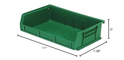 Quantum Storage QUS236 Ultra Stack and Hang Bins - 7-3/8" x 11" x 3" - 8 Pack - color: Green