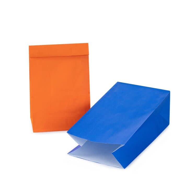 AWELL Orange and Royal Blue Party Favor Paper Bags, Small, 20pc - color: orange,royal blue