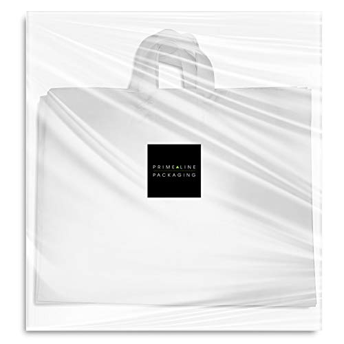 Prime Line Packaging Heavy Duty Plastic Shopping Bags, 19.5x4x15, 50 Pack - color: White