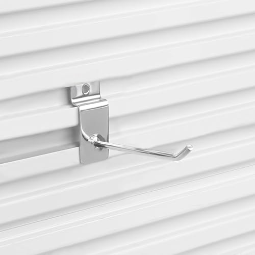 HOIGON 200 Pcs Slatwall Hooks, 4 Inch Slatwall Accessories Panel Hanging Hooks, Heavy Duty Metal Slat Wall Hangers for Retail Displays, Garage Organization
