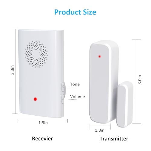 Wireless Door Chime, Door Sensor Chimes When Door Opens/Business Entering - size: 1 Receiver +1Sensor