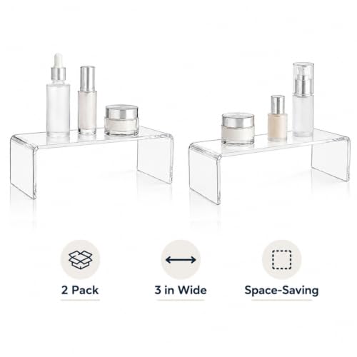 2 Pack Acrylic Medicine Cabinet Organizer Clear Shelves 2 Small - size: 2 x 11.4x3x3.7in