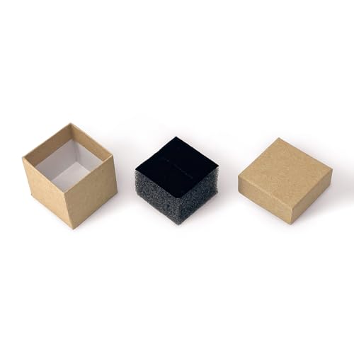 TheDisplayGuys 24-pack Cardboard Gift Boxes w. Velvet Jewelry Insert & Lids - color: Kraft Brown
