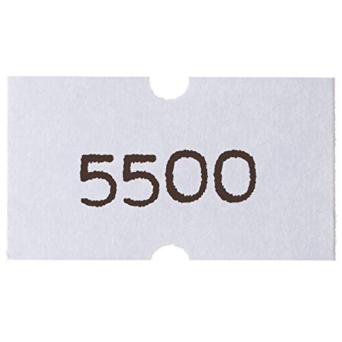 MX 5500-8,000 Labels Total - Pure White - Price Labels - Pack with 8 Rolls - (1 Pack 1 Ink Roller) - Made by Labels for Us - color: White
