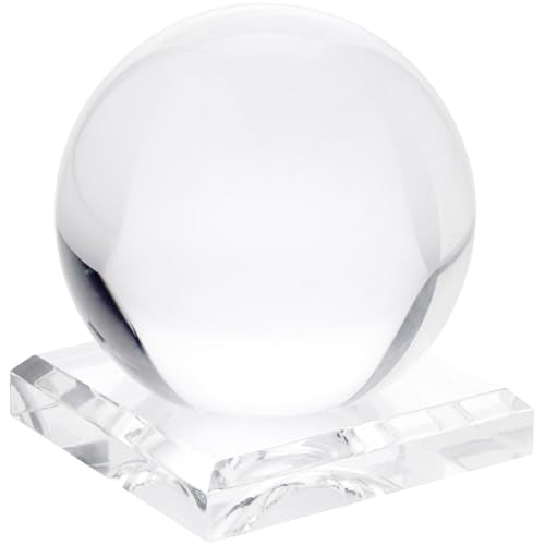 Plymor 3.5" W x 3.5" D Clear Square Egg/Sphere Base (2.5" Hole) - size: 3.5" x 3.5" x 0.75" (2.5 Dia)