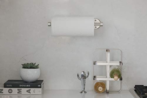 Umbra Cappa Wall Mount or Under the Counter Paper Towel Holder, 14" L x 4" W x 2.6" H, Nickel - color: Nickel, size: 14"L x 4"W x 2.6"H