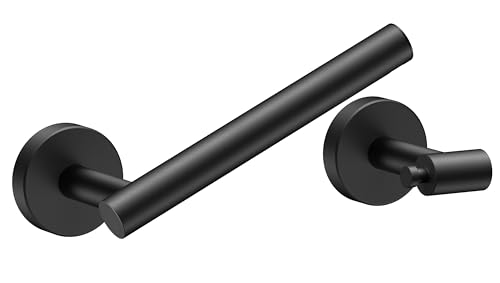 FORIOUS Commercial Toilet Paper Holder Wall Mount Bathroom Tissue Holder - color: Matte Black