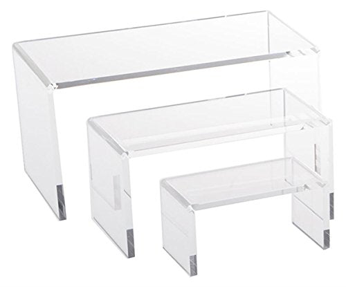 N'ice Packaging 3 Piece Acrylic Riser Set (Medium Rectangle)