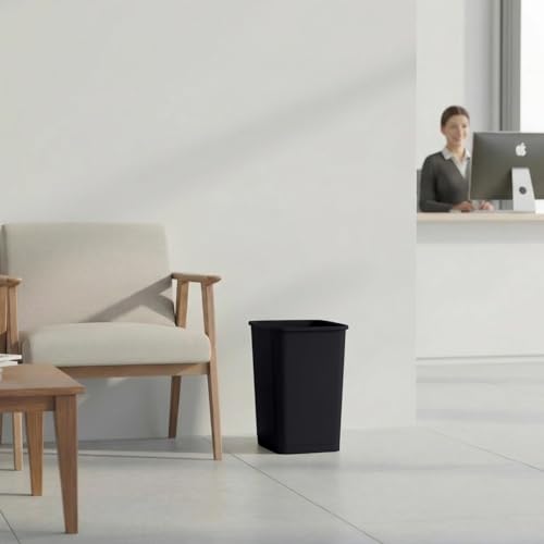 Superio 4.5 Gallon Plastic Trash Can, Unlidded Waste Bin Only for Home, Kitchen, Office, Bedroom, Bathroom- 18 Qt (4, Black) - color: 4, Black, size: 4.5 Gallon