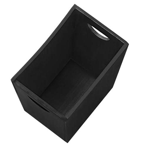 Wood Trash Can, 2 Gallon Wastebasket for Office, Small Garbage Container - color: Black