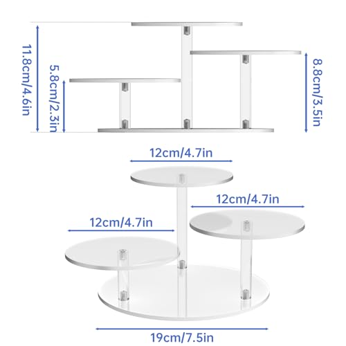 NiHome 3-Tier Acrylic Stand Risers for LEGO Botanical, Figurine Shelf Clear - color: Clear,1 PCS