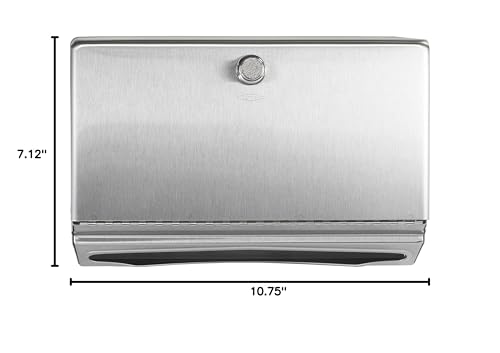 Bobrick B-2621 Paper Towel Dispenser, Wall-Mounted, Stainless Steel, 7-1/8" (Pack of 6) - size: 7-1/8" (Pack of 6), style: Knob-Latch