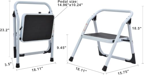 SOLADDER 1 Step Ladder,Foldable 1 Step Stool
