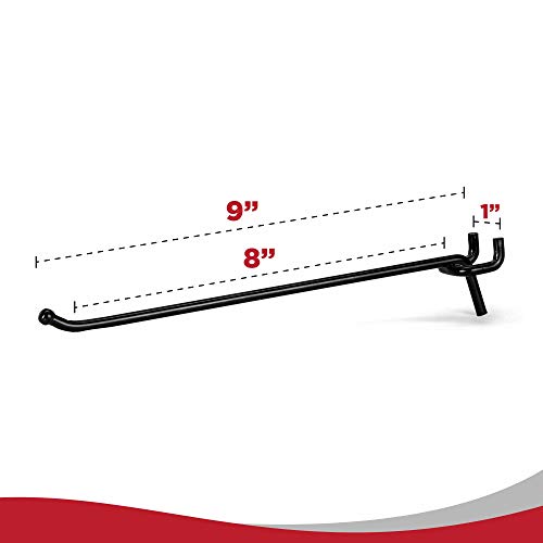 Presa Heavy Duty Black Steel Peg Board Shelving Hooks, 8-Inch, 50-Pack - color: Black, size: 8 Inch