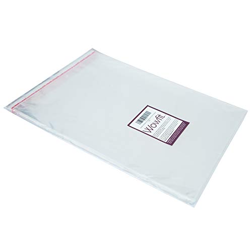Wowfit 100 CT 14x20 Self Sealing Clear Bags for Packaging, Hoodies, Jackets - size: 14x20 Inch (Pack of 100)