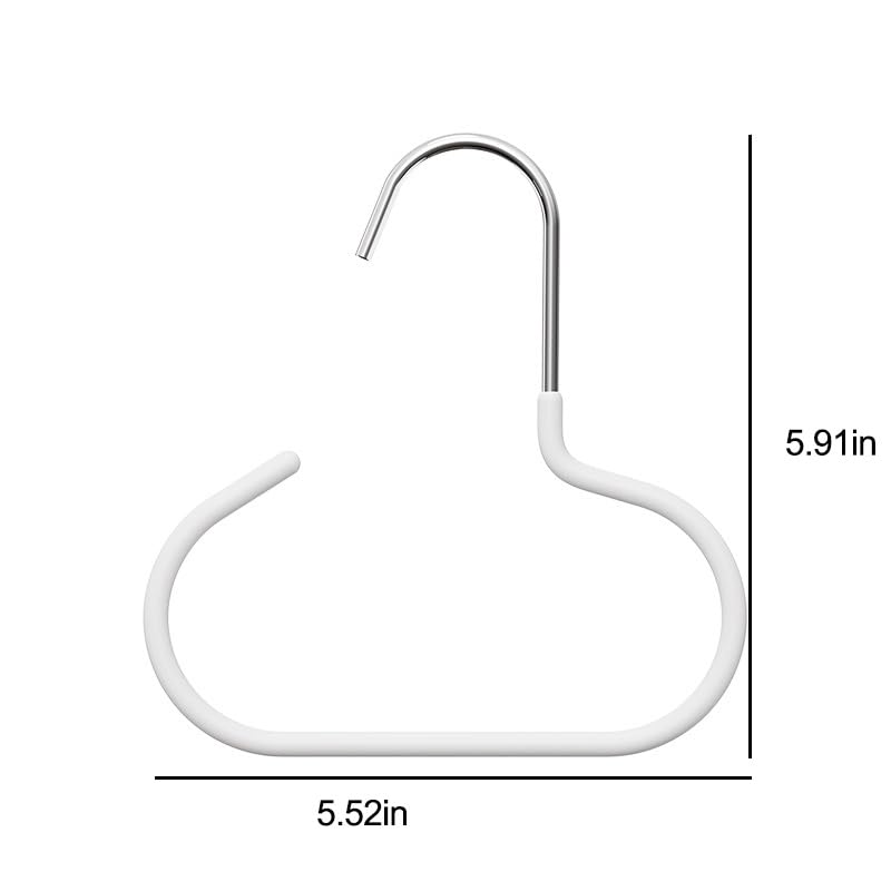 Belt/Scarf Hangers for Closet - 2 PCS Nonslip Space Saving Steel Tie Rings Holder Organizer for Hat, Neckties, Shawls Scarves, Veils, Pashminas Display(White) - color: White