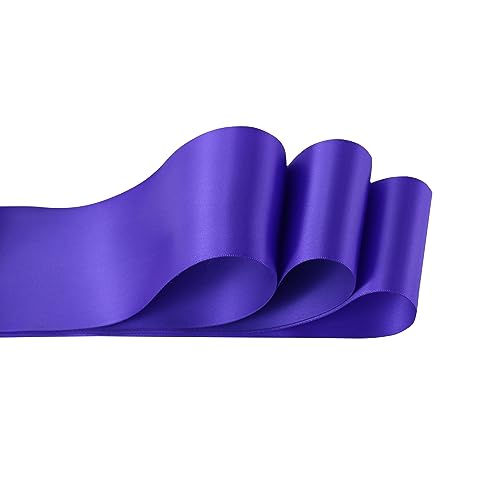 Purple Double-Faced Satin Ribbon, 3 Inch x 10 Yards - color: Regal Purple