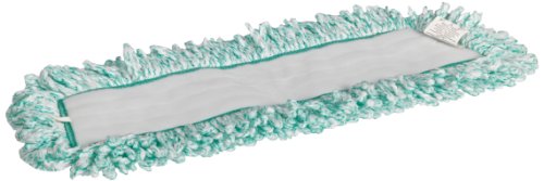 Rubbermaid Commercial Products Light Commercial Microfiber Dust Pad with Fringe, 18 inch, Green, For Janitorial/Professional Cleaners for Light-Duty Cleaning/Dusting/Sweeping - size: 18"