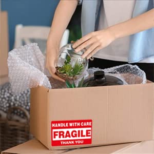 Immuson 20 Rolls 3" X 5" Fragile Handle with Care Warning Stickers for Shipping and Packing,Warning Fragile Tape,500 Labels Per Roll - size: 20 Rolls