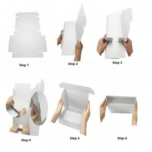 Small Corrugated Mailer Boxes 12x9x4 Inches (White,Pack of 5) - size: 12 x 9 x 4 Inch (Pack of 5)