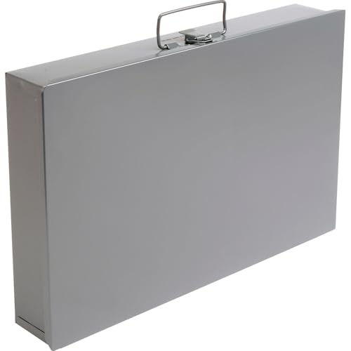 Global Industrial Durham Steel Compartment Box Rack with Four Adjustable Divider Compartment Boxes, 18" L x 12" W x 3" H Boxes, 20" L x 15-3/4"W x 15" H Overall