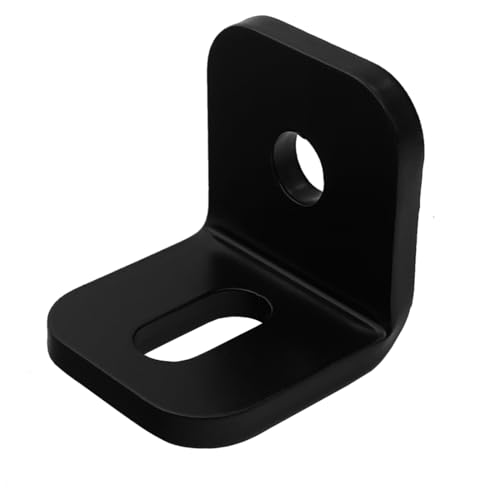 10 PCS 1-1/2" Adjustable Black Rafter Clips Brackets,Angle Iron with Holes L Brackets Heavy Duty for Wooden Battens Timber Beam Ceiling Joist, Max Load 420lbs,3/16" Thickness