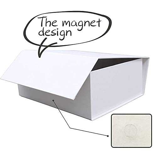 Rsgift White Gift Boxes with Lid,13.5x9x4 Inches,Magnetic Closure for Women - Wedding, Birthday, Graduation Packaging - color: White, size: 13.5 x 9 x 4 inches (pack of 1)