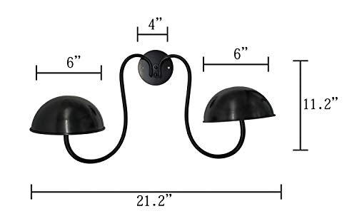 Owlgift Modern Metal Wall Mounted Entryway Retail Hat Rack/Wig Display Stand w/ 2 Circular Hat Hooks, Black - color: Black New