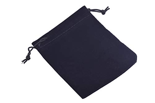 Sansam 50pcs Small Drawstring Velvet Jewelry Pouches, 4.0x4.8 Inch Black Drawstring Velvet Gift Bags,Treat Favor Bags for Wedding, Party, Shower - color: Black