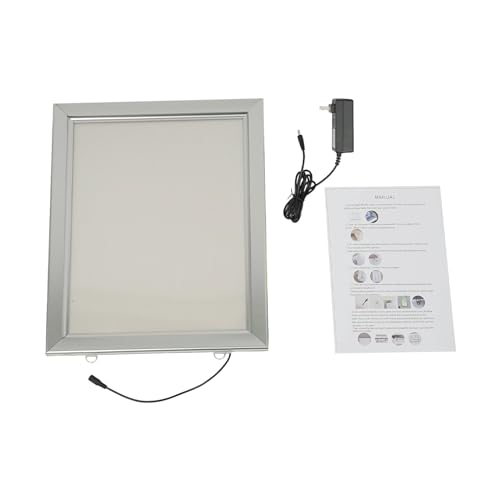 16'' x 20'' LED Poster Frame, Backlit Light Box Sign 18W with Aluminum Frame, Front Open Advertising Light Box for Menu Poster Art Display, Silver - color: Silver, size: 16" x 20"