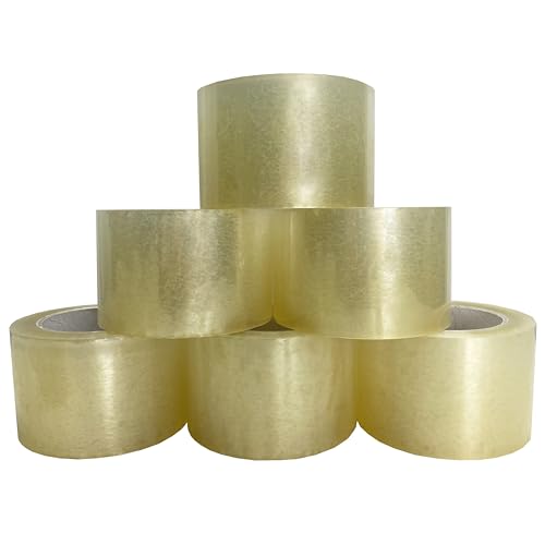 Clear Acrylic Carton Sealing Tape 6 Rolls/Pack, 3" X 110 Yards/2.1 Mil Thick, Packaging Tape for Shipping, Tape for Packing Boxes, Boxing, Clear - size: 3" X 110 Yards/2.1 Mil Thick, style: 6 Rolls/ Pack