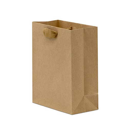 Prime Line Packaging Small Kraft Bags with Handles, 8x4x10 50 Pack, Elegant Gift Bags for Small Business, Boutiques, Retail Use, Merchandise, Party Favors, Events, Bulk - size: 1 Count (Pack of 50)