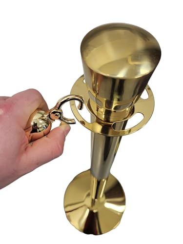 Pittman 741597 QChamp Regal Red Rope Post Set, 2 Gold Stanchion Posts - style: Set