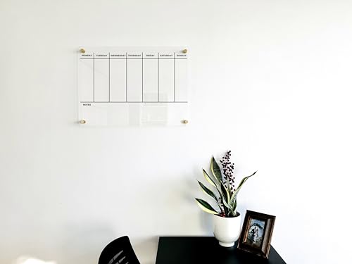WEEKLY PLANNER Acrylic Wall Personalized Calendar 2026 Personalized Dry Erase Board Wall Calendar Weekly Calendar Housewarming Gift