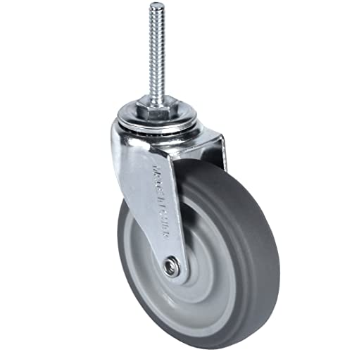 Finnhomy Caster Wheels 3 Inch Set of 4 Heavy Duty Threaded Stem Casters 5/16"-18x1-1/2 Swivel Rubber Industrial Castors Premium Wheels for Wire Shelving/Furniture/Carts Load Bearing 720 Lbs Gray - size: 5/16" -18 x 1-1/2" (No Brake)