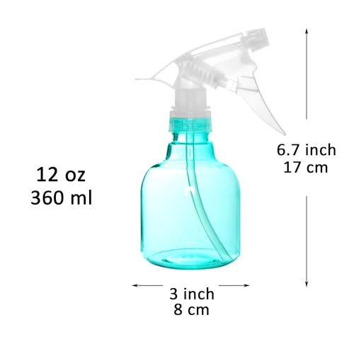 Youngever 6 Pack 12 Ounce Empty Plastic Spray Bottles (Teal) - color: Teal
