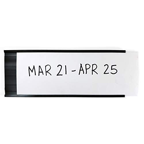 SmartSign (10-Pack) Magnetic C Channel Card Label Holders - 3" x 8" Metal Racks and Shelf Label Holders with Paper Inserts - size: 3" x 8" pack of 10