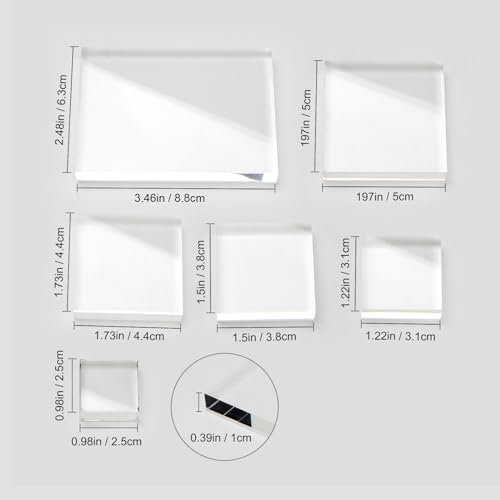 6 Pcs Clear Acrylic Rectangle Blocks for Display