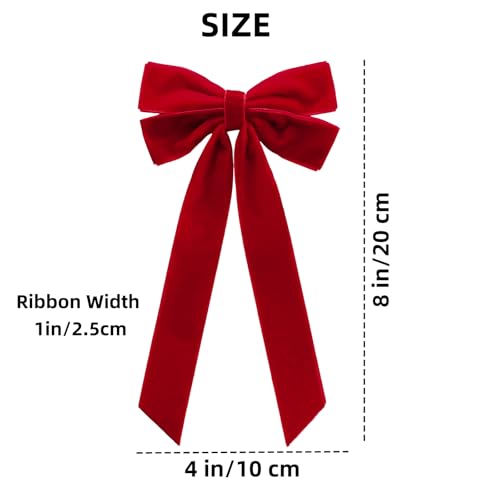YSTECH 36 PCS Red Velvet Christmas Bows for Gift Wrapping - color: Red