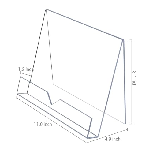MyGift Modern 4 mm Premium Clear Acrylic Cookbook Holder, Recipe Book Stand, Magazine Display Rack, Set of 2 - size: 2 Stands