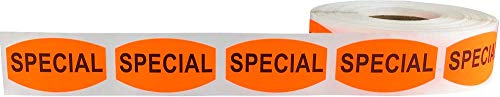 Special Grocery Store Food Labels .75 x 1.375 Inch Oval Shape 500 Total Adhesive Stickers (Pack of 2) - size: 0.75 x 1.375" Oval (Pack of 2)