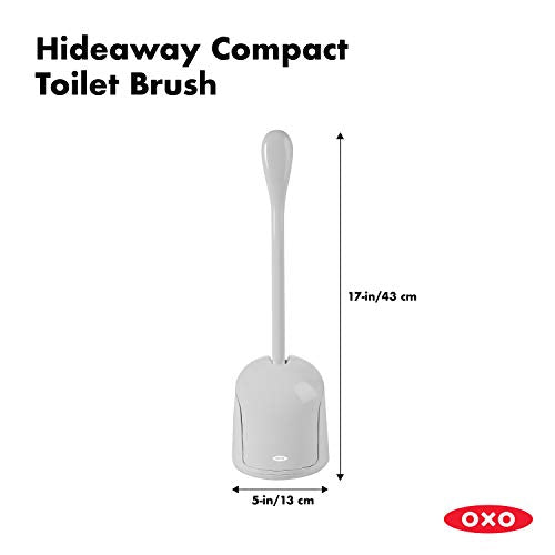 OXO Good Grips Compact Toilet Brush & Holder Set - Gray - color: Gray, size: 1 Count (Pack of 1)