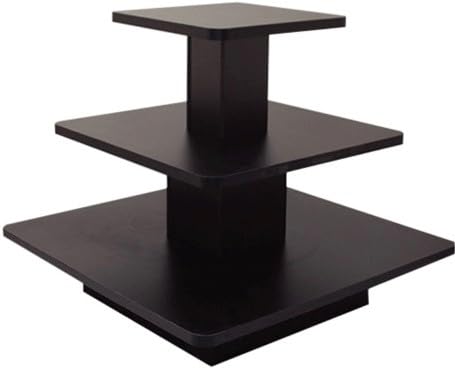 Only Hangers 3 Tier Display Tables in Black, White, or Maple - Available in Oval, Rectangular or Square (Square, Black) - color: Black, style: SQUARE