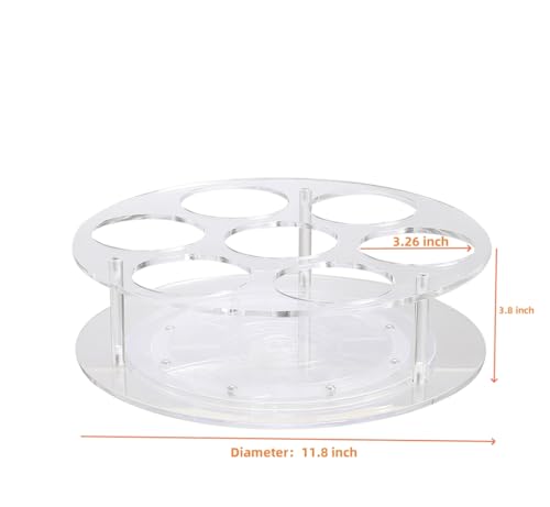 IEEK Large Rotating Coffee Syrup Organizer 7 Bottles Clear Acrylic Coffee Syrup Rack for Countertop Syrup Bottle Holder Stand With Anti Slip Pad for Coffee Bar Station,Turntable Wine Display Tray - size: Circular 7-Bottle