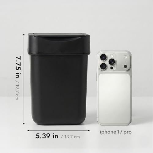 carrotez Coffee Bar Mini Trash Can, 0.5 Gal / 2L - Black - color: Black