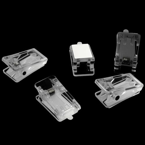 Hitefu Clear Plastic Self-Adhesive Clips, 20 Pcs - color: Transparent
