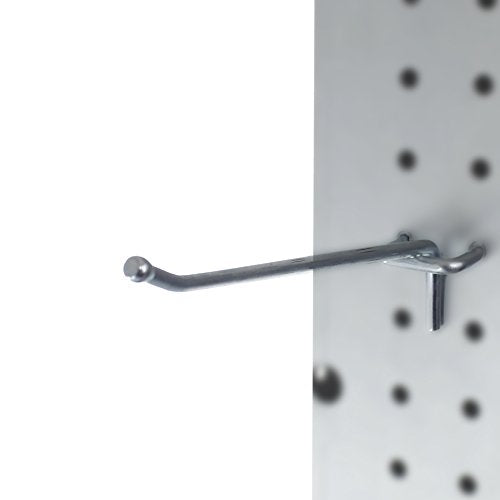 Presa Heavy Duty Metal Peg Board Shelving Hooks, 6-Inch, 50-Pack - color: Chrome, size: 6 Inch