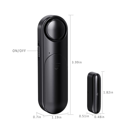 Window & Door Alarm When Opened 2-Pack for Kids Safety/Home Security, Black - color: Black