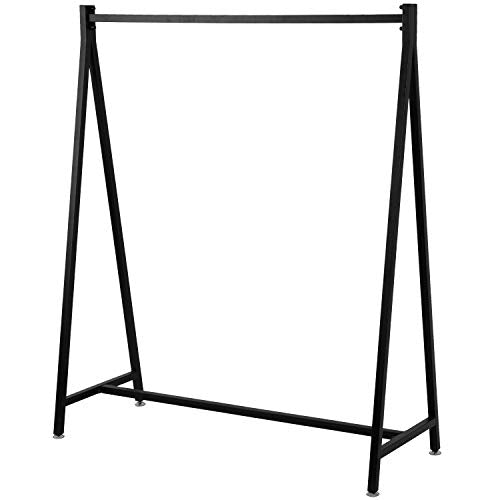 MyGift 47 Inch Black Metal A-Frame Clothing Rack Heavy Duty Wardrobe Stand - color: Black