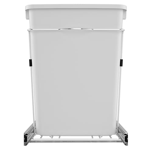 Rev-A-Shelf Double Pullout Garbage Trash Cans for Kitchen Cabinets, 35 Qt - color: White